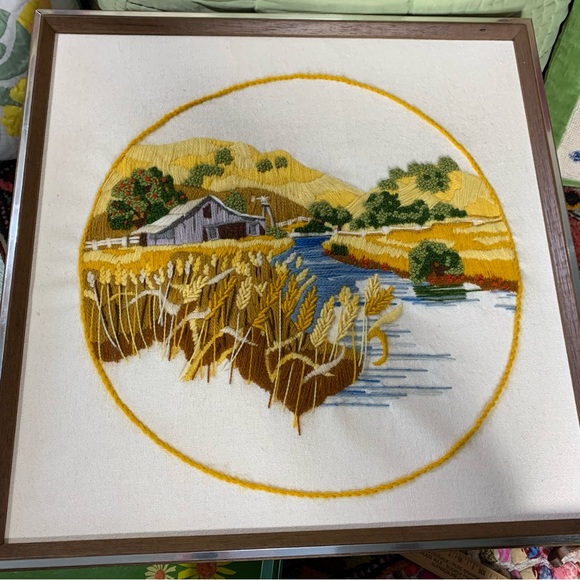 70s Farm Crewel Embroidery - Picture 9 of 9